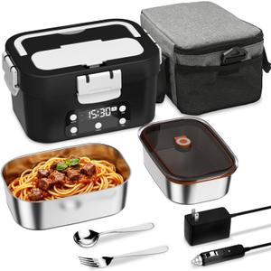 Automatic heat preservation & heating lunch box (Black)