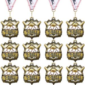 Ecation Medals with Neck Ribbons Sports Awards Medals Soccer Baseball Team Awards Softball T-Ball Flag Football Trophy Cheer up Favors for Sports Competitions Celebration Gift