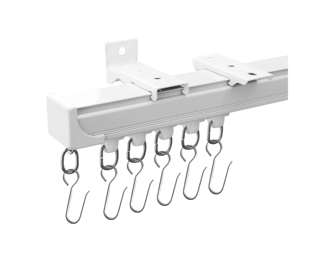 Curtain Tracks Ceiling Wall Mounted Heavy-Duty Curtains Rails Room Divider Curtain Track for Living Room Bedroom Room Shower Divider White 3 ft To 6 ft