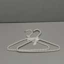 Threan Pearl Beaded Clothes Hanger Mini Pearl Beads Small Metal Clothes Hangers with Ribbon Standard for Kids Baby Children Pet Dog(White, 2 Pcs)