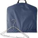 SkyHanger - Carry on Garment Bag with unique Titanium Suit Hanger for Men & Women - best-in-class functionality for wrinkle-free traveling - lightweight & water repellent nylon - Blue