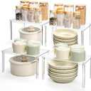 Acrylic Cabinet Organizer, Set of 4 Spice Rack Organizer for Cabinet, Desk Countertop Shelf Organizer, Pantry Kitchen Storage and Organization, Stackable Shelves House Essentials for Gift