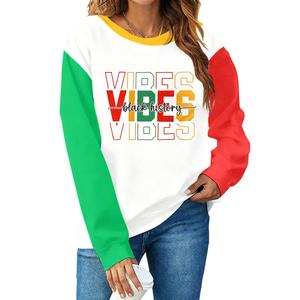 MOUSYA Black History Month Sweatshirt Women Black History Print Tee African American Shirts (M)