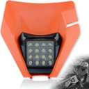 Dirt Bike Headlight,LED Enduro Pit Bike Light Kit Universal For Most Dirt Pit Bike Motorcycle EXC SXF Orange