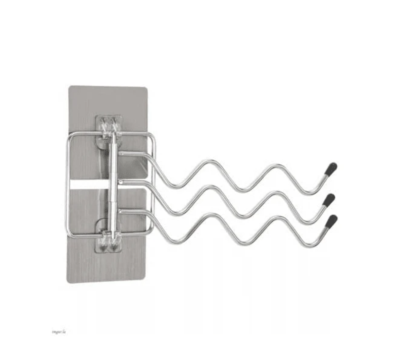HOMOTEK Swivel Towel Rack Adhesive Stainless Steel Towel Hanger 3-Arm Towel Bar, Space Saving Towel Holder Rack for Bathroom Kitchen, Brushed Finish 1 Pack