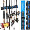 PLUSINNO Fishing Rod Holders - V6 Vertical Support for Extra Large & Heavy Fishing Rod Combos, Garage & Wall Mounted Rack Storage