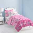 Dream Factory Magical Princess Ultra Soft Microfiber Girls Comforter Set, Pink, Twin