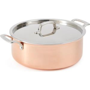 Martha by Martha Stewart 6-Quart Stainless Steel Shallow Stock Pot w/Lid - Copper Exterior/Satin Interior (6 Quarts)