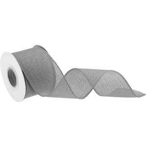 MECCANIXITY Burlap Ribbon Fabric Wired Edge Ribbons Gray 2-1/2 Inch x 10 Yard Wired Ribbon for Gift Wrapping, Bow, Wreath, Christmas Tree, Flower Bouquet,with Roller