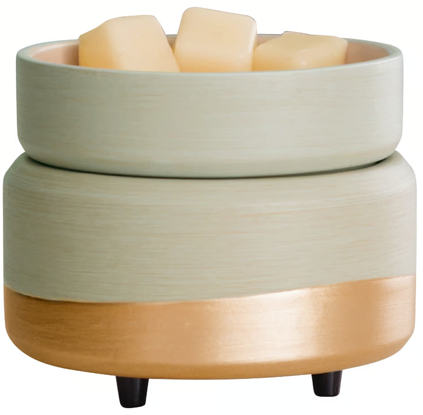 CANDLE WARMERS ETC 2-in-1 Candle and Fragrance Warmer for Warming Scented Candles or Wax Melts and Tarts with to Freshen Room, Midas