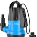 FOTING Sump Pump 1HP Clean/Dirty Submersible Water Pump,4600GPH Utility Pump Thermoplastic Electric Portable Transfer Water Pump for Swimming Pool Pond Basement with 10ft Power Cord,Auto