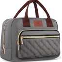 Genteen Lunch Bag for Women Girls Teens,Insulated Adult Lunch Boxes for Women,Reusable Cute Lunch Bags for Work,High Capacity Tote Lunchbox Cooler for Office Travel Picnic School-Gray