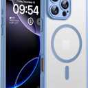 TOCOL Magnetic for 16 Pro Light Blue Case, Upgraded Full Camera Protection, Compatible with Magsafe, Drop Protection, Translucent Matte Back Bumper for iPhone 16 Pro 6.3-Inch (Light Blue)
