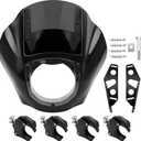 Quarter Fairing Windshield Kit for Harley Dyna 20062017, Street Bob FXDB, Super Glide FXD FXDC, Low Rider FXDL FXDLS, Club Style Front Fairing, w/ Brackets Quick-Release 49mm Fork Clamps