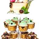 YestBuy 3 Tier Round Cupcake Stand, Acrylic Cake stand, Cupcake Tower Stand, Premium Cupcake Holder For 23 Cupcakes, Display for Pastry Wedding Birthday Party (4.7" between 2 layers)