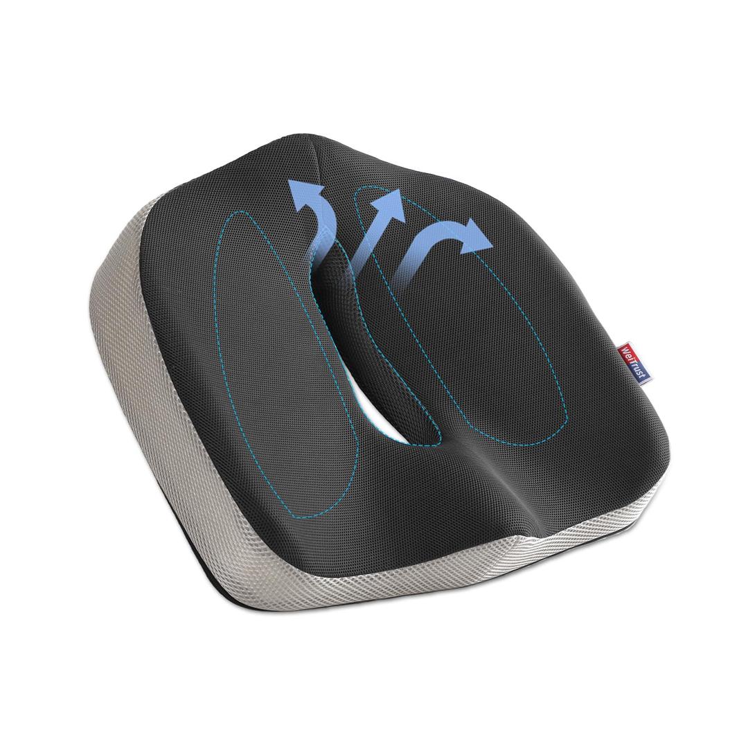 Doctor Recommended Seat Cushion for Tailbone & Sciatica Pain Relief - Memory Foam Coccyx Cushion for Office Chair, Car, Wheelchair - Ergonomic Design with Non-Slip Cover