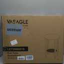 VASAGLE Round Side End Table, 2-Tier Boho Bedside Table with Rattan-Look, 1 Pack