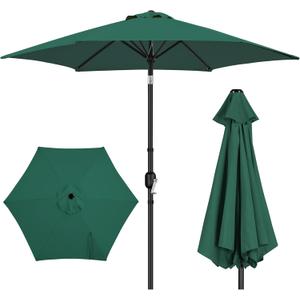 Yaheetech Patio Umbrella, 9FT Outdoor Table Market Umbrella with Push Button Tilt and Crank, Yard Sun Shade for Garden, Deck, Backyard, Pool (Dark Green)