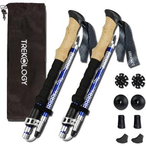 Trekology Trek-Z Collapsible Hiking & Trekking Poles - Balance Support for Seniors, Women, and Men, 2pc Per Set (100-120cm for Height: 411" to 5'10")