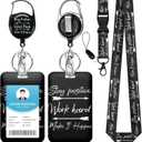 Soleebee ID Badge Holder with Breakaway Lanyard, Inspirational Quotes Retractable Badge Reel with Swivel Belt Clip Keychain Vertical ID Card Holder for Nurse Doctor Teacher Student