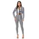 Black and White Striped Blazer and Pants for Women,Pinstripe Jacket Suit,Halloween Cosplay Parties 3XL