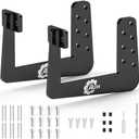 RV Bumper Brackets for Reinforcing RV Bumper Rack, Fits 4-Inch to 4.5-Inch Square Bumpers, 2 PCS Heavy Duty Universal Support Bracket with Drill Bits, Black Powder Coated