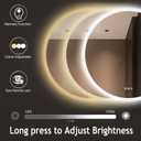 SBAGNO 32 Round Led Bathroom Mirror with Lights, Backlit and Front Lighted, Wall-Mounted Vanity Mirror 3000K/4000K/6500K, Inside Bluetooth Speaker Anti-Fog Dimmable Smart Mirror