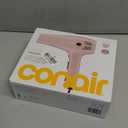 Conair Hair Dryer with Retractable Cord, 1875W Blow Dryer, 3 Heat Settings, 2 Speeds, Blow Dryer with Diffuser and Concentrator Attachments, Ionic + Tourmaline Technology, Matte Light Pink