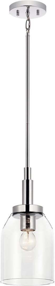 Kichler Madden Mini Pendant Light, Clear Glass, Chrome