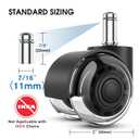 MaxGear Office Chair Wheels, 2 Inch Replacement Soft Mute Desk Caster Wheels for Work & Gaming Chair, Heavy Duty and Safe Rolling for All Floors & Hardwood, Universal Fit for 98% of Chairs, Set of 5