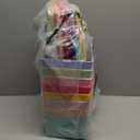 Menkxi 8 Pcs Storage Bins with Lids Small Plastic Storage Containers Stackable Storing Baskets Box Cute Organizer Bins for Organizing Shelves (Mixed Color)