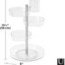 Umbra Pirouette Cosmetic Organizer, Large Capacity Makeup Storage with Adjustable Compartments, Clear/Nickel