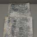 Jinchan Area Rug 3x5 Washable Modern Rug Abstract Entryway Doormat Grey Multi Print Overdyed Floor Cover Distressed Contemporary Lightweight Non-Slip Thin Carpet for Kitchen Bathroom Living Room