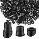 Pushglossy 150 Set Stair Baluster Connectors for 3/4 Inch Balusters, Round Railing Base Adapters with Screws for Staircase Handrail, Plastic Deck Railing Connectors for Indoor Outdoor Stair Parts