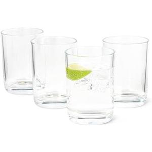 Amazon Basics Drinking Glasses, Dishwasher-Safe, 4-Piece Set, 11 oz.
