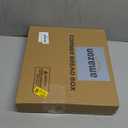 White Bread Box for Kitchen Counter, Bamboo Wood Large Capacity Bread Storage Bin with Acrylic Wavy Door Panel (White, Meduim) (Medium)