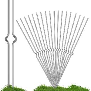 Pack of 24 Galvanized Steel Metal Yard Sign Stakes 14 inch for Corrugated Plastic Signs Halloween Tombstone Christmas Thanksgiving Yard Signs Holder