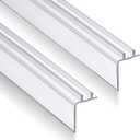 Frienda 2 Pack 26 Inch Two-pronged Shower Vinyl Sweep and Seal Top or Bottom Seal Accent Drip Vinyl Universal Use for Top or Bottom for Home or RV Showers (Straight Edge)