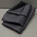 Lecloud Bessie Dark Grey Kitchen Curtains 36 Inch Length 2 Panels Set, Faux Linen Textured Curtain Tiers, Light-Filtering Window Short Curtains for Basement Dining Room, Each 30 W x 36 L