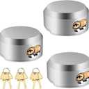 3 Pack of Heavy Duty Hidden Shackle Padlocks with Keyed Alike, Puck Locks, Puck Lock, Outdoor Padlock for Trailer Door Lock, Moving Trucks & Vans (2-7/8 Inch), Silver