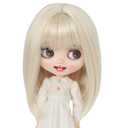 Just 1pc wig fit for 10-11 inch Head Dolls, Blyth Qbaby Amydoll Wig Short Straight Collection Hair (Light Blonde)