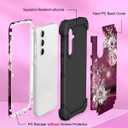 Hocase for Galaxy S23 FE Case, Heavy Duty Shockproof Protection Soft Silicone Rubber+Hard Plastic Bumper Hybrid Protective Case for Samsung Galaxy S23 FE 5G (6.4"") 2023 - Burgundy Flowers