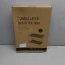 Coffee Bar Organizer, 2 Tier Coffee Station Trays, Mug Whiskey Holder Rack with Dual-Handle for Corner Accessories, Small Shelf Condiment Storage Caddy for Home Kitchen Office - Translucent Amber