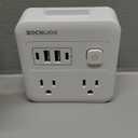 Multi Plug Outlet Extender with USB - Surge Protector Splitter 4 USB Wall Charger - Multi Plug Outlet Splitter, Widely Spaced Outlet for Travel, Home, College Dorm Room (White)