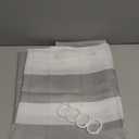 AmazerBath Grey and White Shower Curtain Fabric, Striped Shower Curtain Cloth with Heavy Duty Stones and Rust-Resistent Metal Grommets, 72" W x 72" H