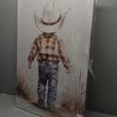 SWQYLB Baby Cowboy Wall Art Cowboy Hat Pictures Cactus Canvas Prints Western Cowboy Theme Nursery Wall Decor Framed (Beige, (24.00" x 36.00"))