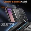for Samsung Galaxy S25 Case,Galaxy S24 Case with Screen Protector,[Compatible with Magsafe][Adjustable Camera Stand] Military-Grade Shockproof Protective Magnetic Cover-Black