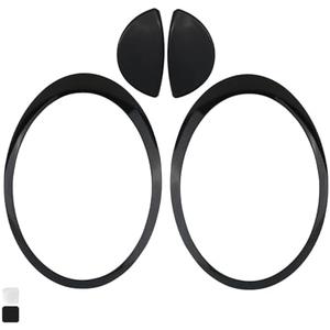 Osompar Headlight Trim Ring with Headlight Washer Cover Compatible with 2007-2015 MINI Cooper Gen2 R55 R56 R57 R58 R59 Black Pair Replaces 51137149905 61672752559 Driver Passenger Side