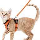 rabbitgoo Cat Harness and Leash for Walking, Escape Proof Soft Adjustable Vest Harnesses for Cats, Easy Control Breathable Reflective Strips Jacket, Orange, XS