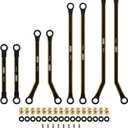 INJORA Brass High Clearance Front 4 Links Set 43g Links Set for SCX24 Gladiator Dodge Power Wagon Axial 1/24 RC Crawler Car(Black Brass)